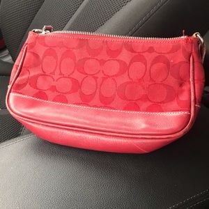 Coach handbag / clutch wristlet purse red